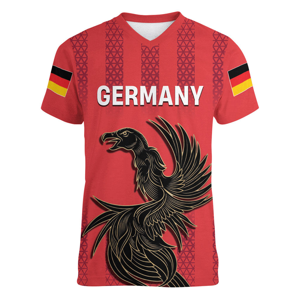Custom German European Football Champions Women V-Neck T-Shirt Breisgau Brasilianer Griffin Pride
