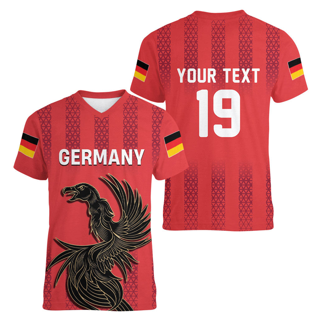 Custom German European Football Champions Women V-Neck T-Shirt Breisgau Brasilianer Griffin Pride