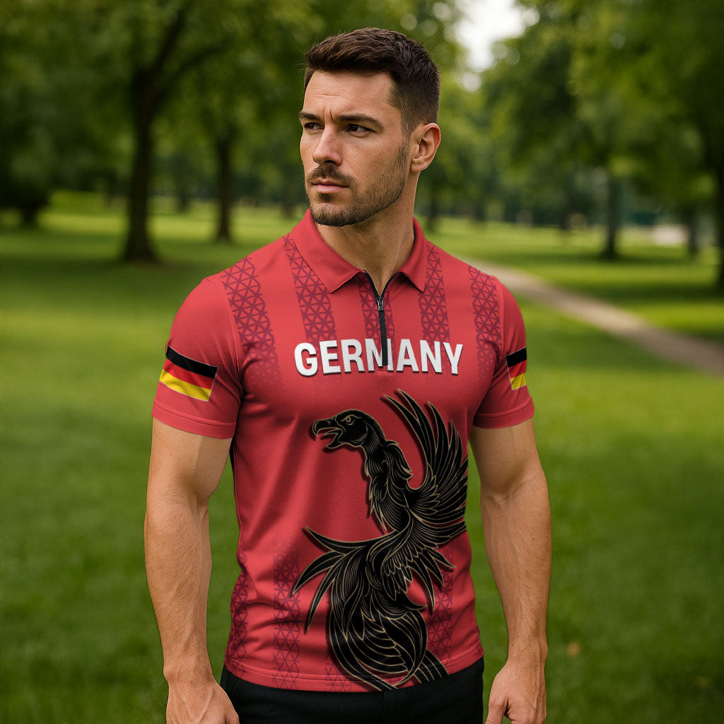 Custom German European Football Champions Zipper Polo Shirt Breisgau Brasilianer Griffin Pride