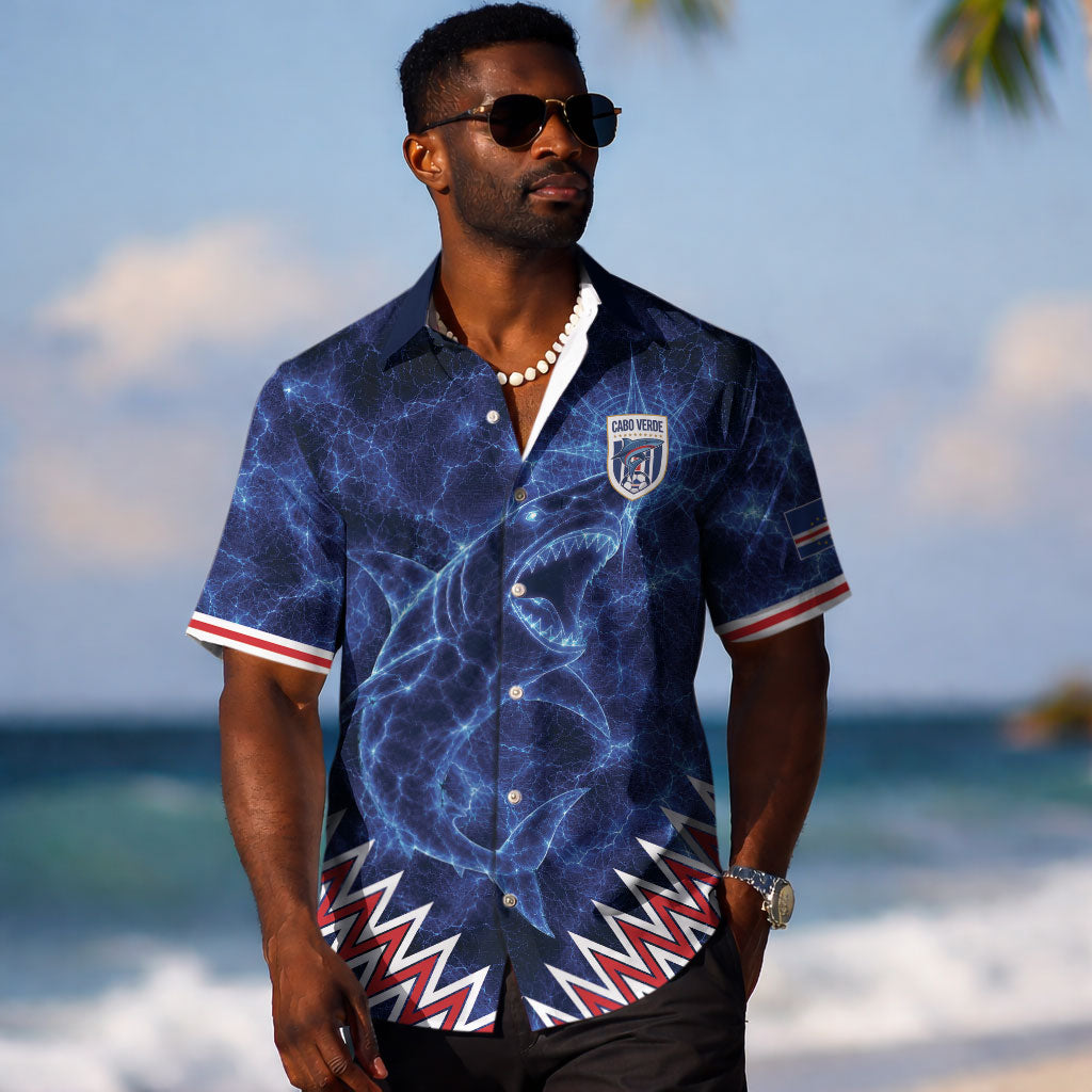 Custom World Football 2026 Cabo Verde Hawaiian Shirt Go Blue Sharks Glory LT19