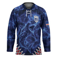 Custom World Football 2026 Cabo Verde Hockey Jersey Go Blue Sharks Glory