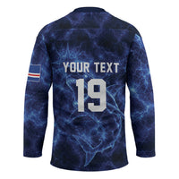Custom World Football 2026 Cabo Verde Hockey Jersey Go Blue Sharks Glory