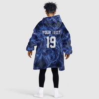 Custom World Football 2026 Cabo Verde Kid Wearable Blanket Hoodie Go Blue Sharks Glory