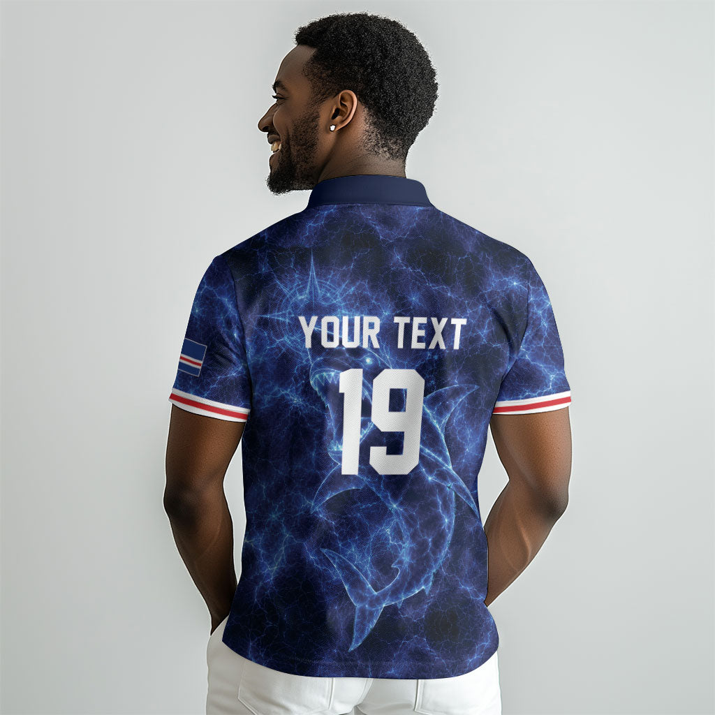 Custom World Football 2026 Cabo Verde Polo Shirt Go Blue Sharks Glory LT19