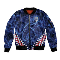 Custom World Football 2026 Cabo Verde Sleeve Zip Bomber Jacket Go Blue Sharks Glory