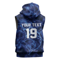 Custom World Football 2026 Cabo Verde Sleeveless Zip Hoodie Go Blue Sharks Glory