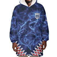 Custom World Football 2026 Cabo Verde Wearable Blanket Hoodie Go Blue Sharks Glory