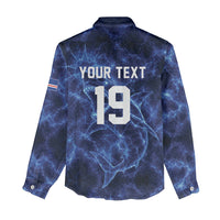 Custom World Football 2026 Cabo Verde Women Casual Shirt Go Blue Sharks Glory
