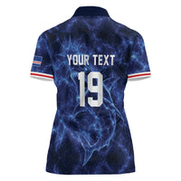 Custom World Football 2026 Cabo Verde Women Polo Shirt Go Blue Sharks Glory