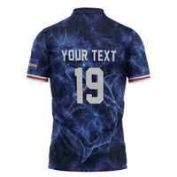 Custom World Football 2026 Cabo Verde Zipper Polo Shirt Go Blue Sharks Glory