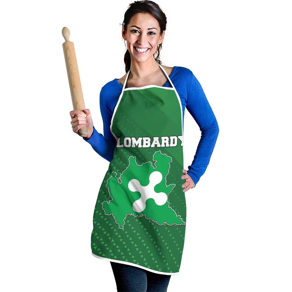 Italy Lombardy Apron Map With Flag Style - Wonder Print Shop