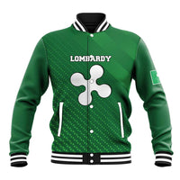 Italy Lombardy Baseball Jacket Map With Flag Style - Wonder Print Shop