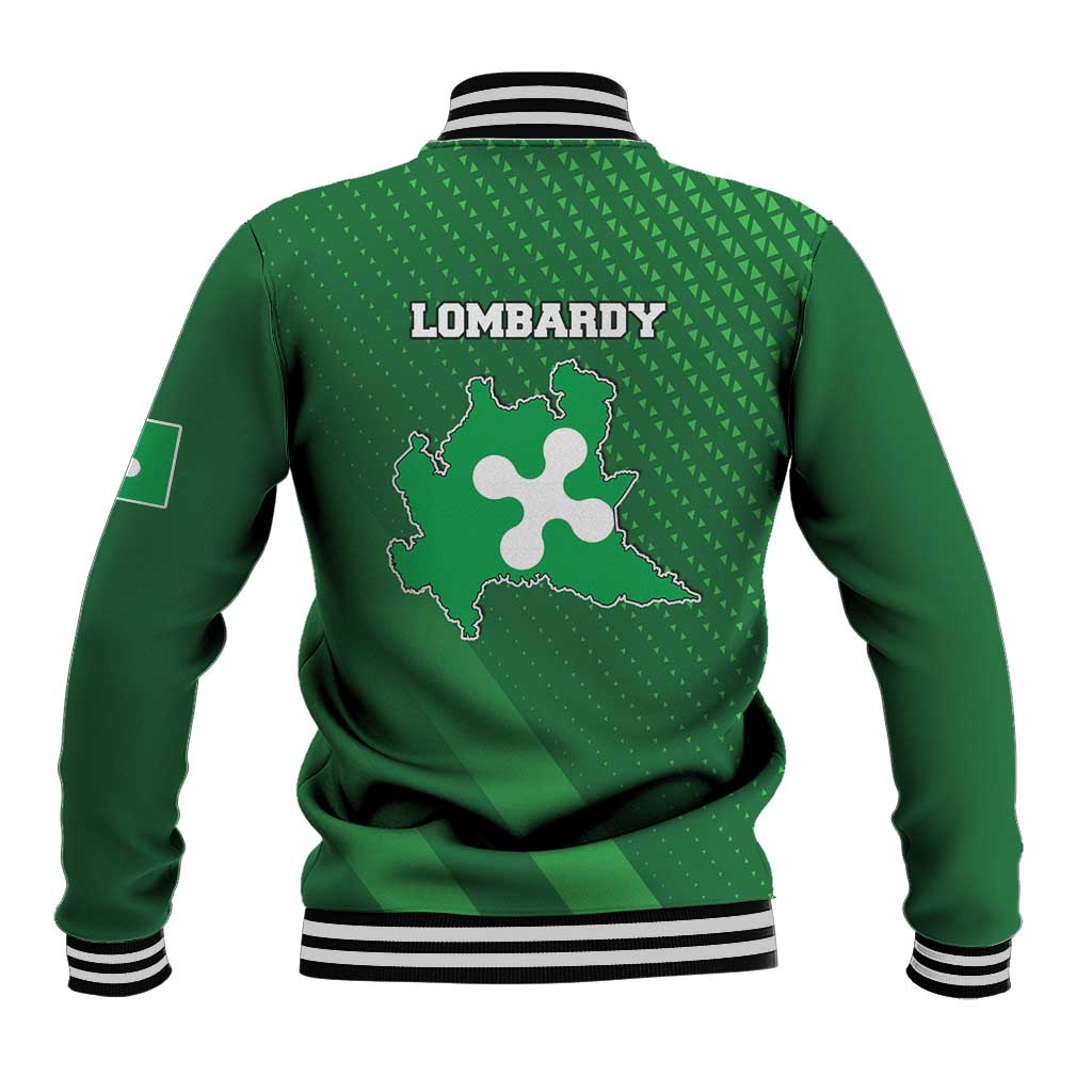 Italy Lombardy Baseball Jacket Map With Flag Style - Wonder Print Shop