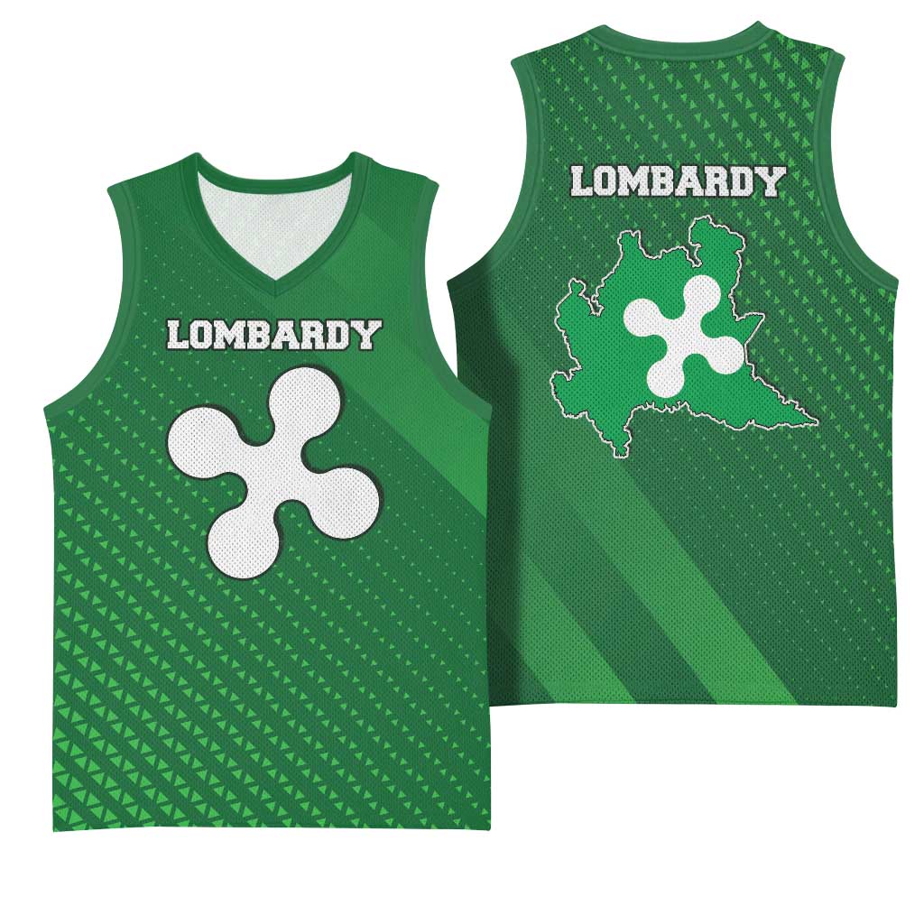 Italy Lombardy Basketball Jersey Map With Flag Style - Wonder Print Shop