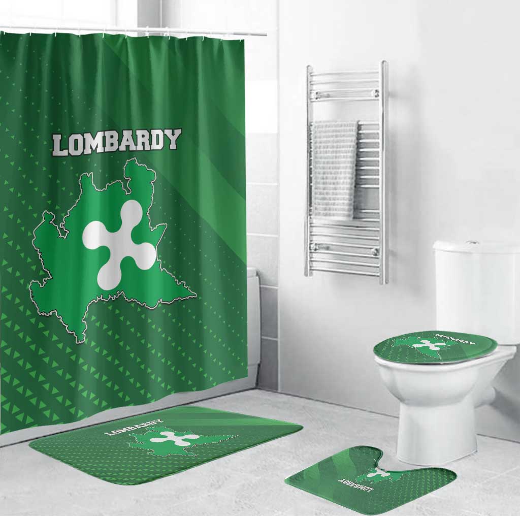 Italy Lombardy Bathroom Set Map With Flag Style - Wonder Print Shop