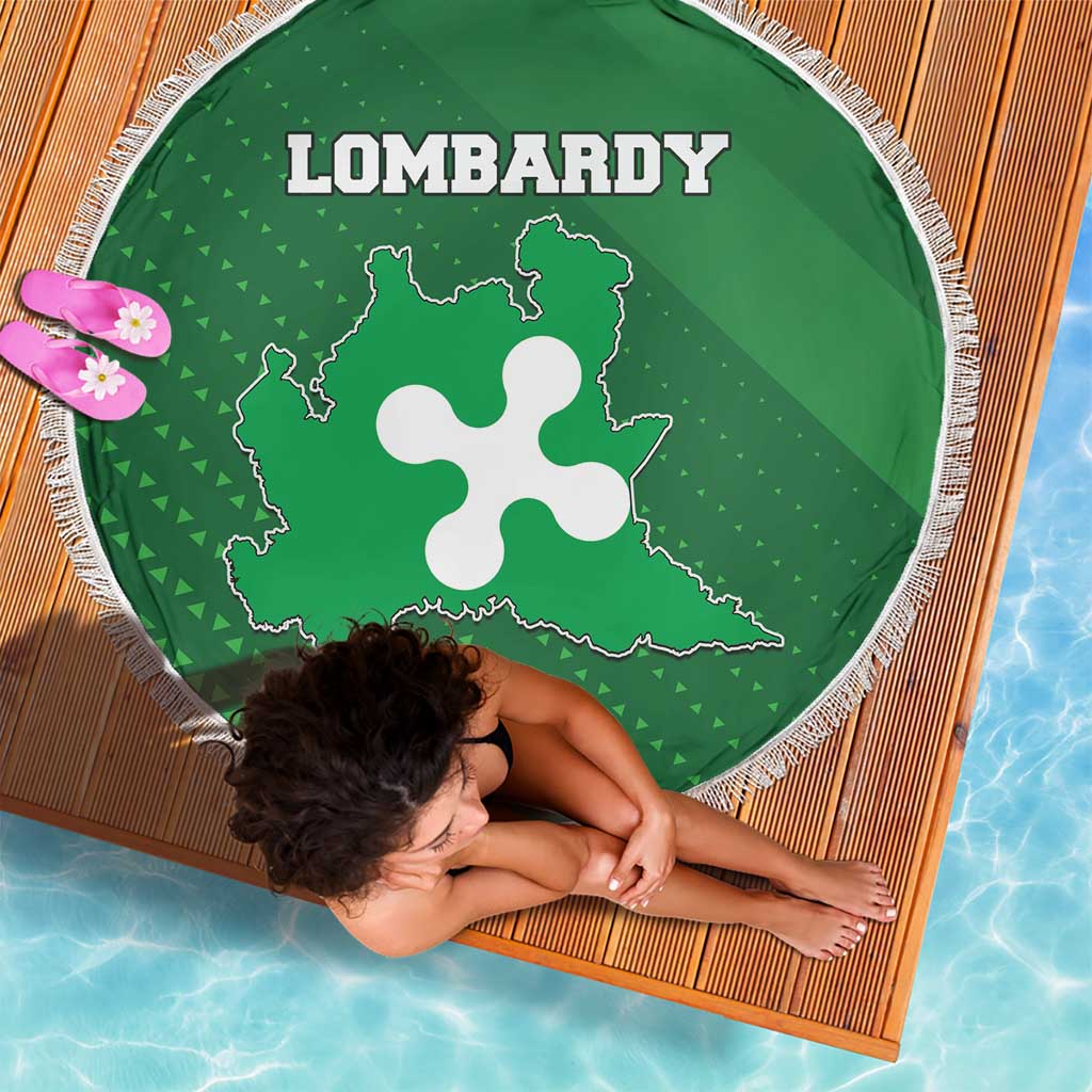 Italy Lombardy Beach Blanket Map With Flag Style - Wonder Print Shop