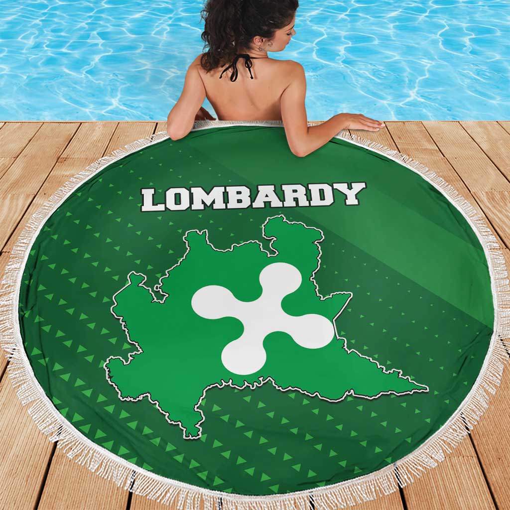 Italy Lombardy Beach Blanket Map With Flag Style - Wonder Print Shop