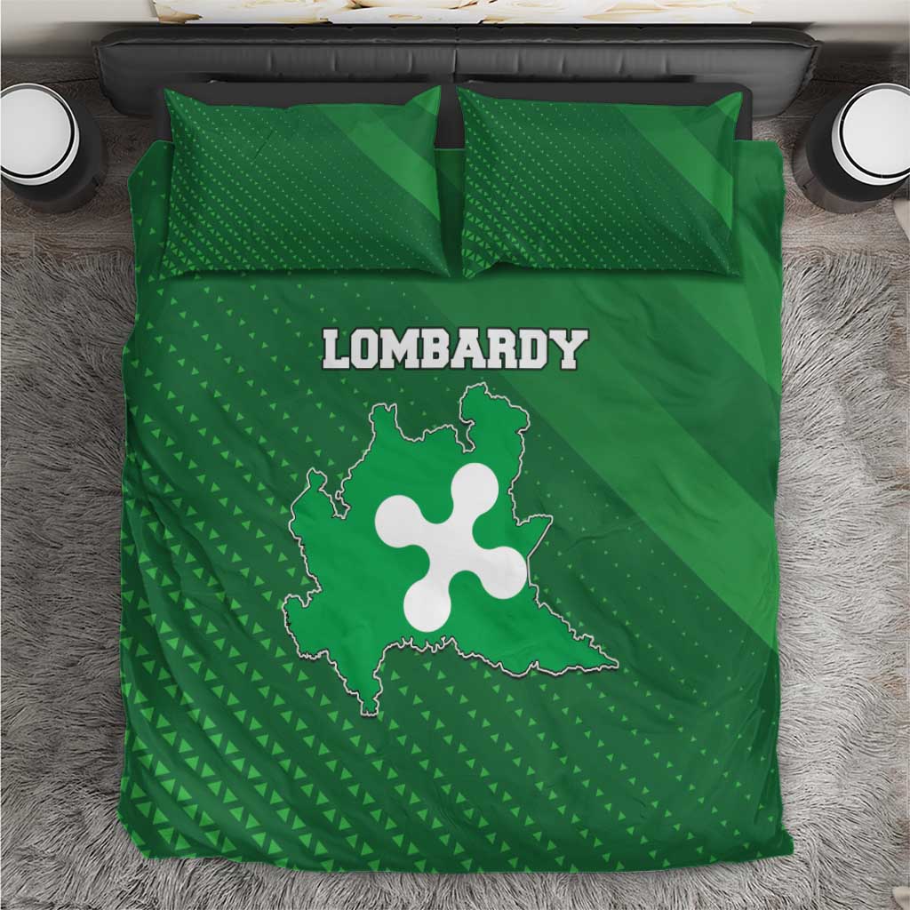 Italy Lombardy Bedding Set Map With Flag Style - Wonder Print Shop