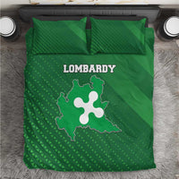 Italy Lombardy Bedding Set Map With Flag Style - Wonder Print Shop