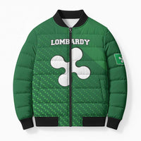 Italy Lombardy Bomber Puffer Jacket Map With Flag Style - Wonder Print Shop