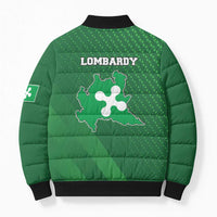 Italy Lombardy Bomber Puffer Jacket Map With Flag Style - Wonder Print Shop