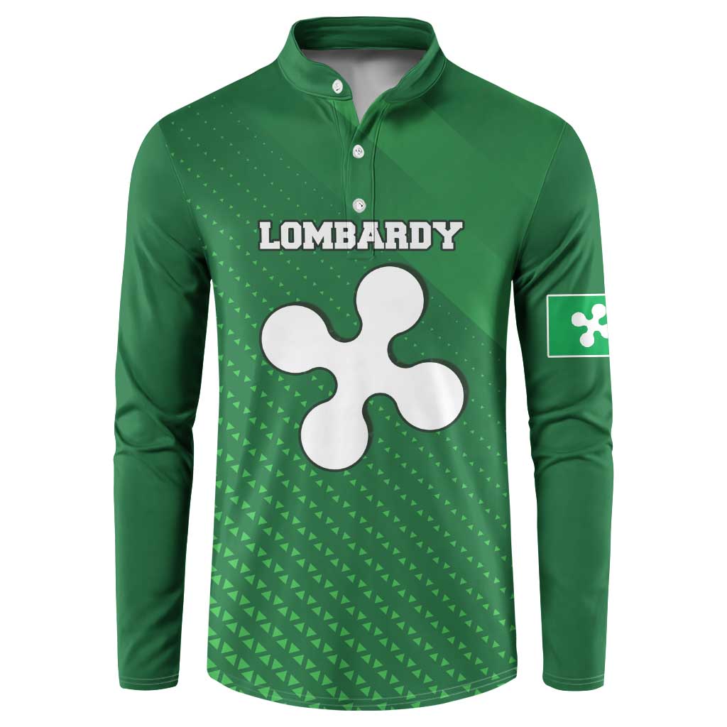 Italy Lombardy Button Sweatshirt Map With Flag Style - Wonder Print Shop