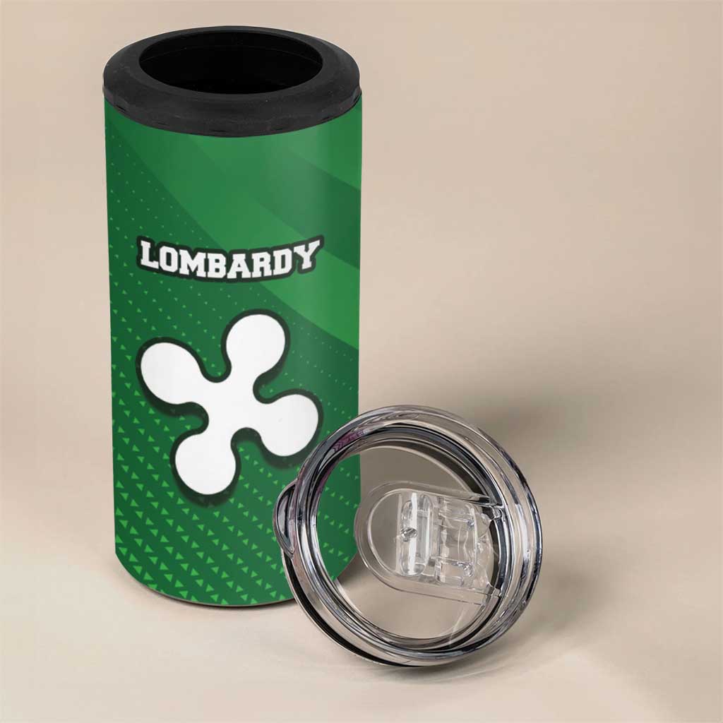 Italy Lombardy 4 in 1 Can Cooler Tumbler Map With Flag Style - Wonder Print Shop