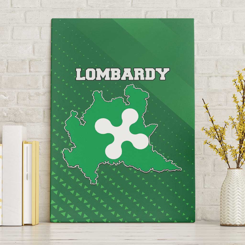 Italy Lombardy Canvas Wall Art Map With Flag Style - Wonder Print Shop