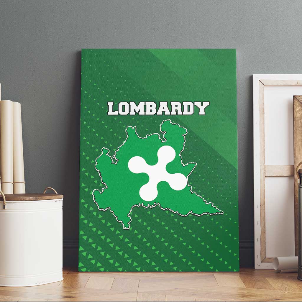 Italy Lombardy Canvas Wall Art Map With Flag Style - Wonder Print Shop