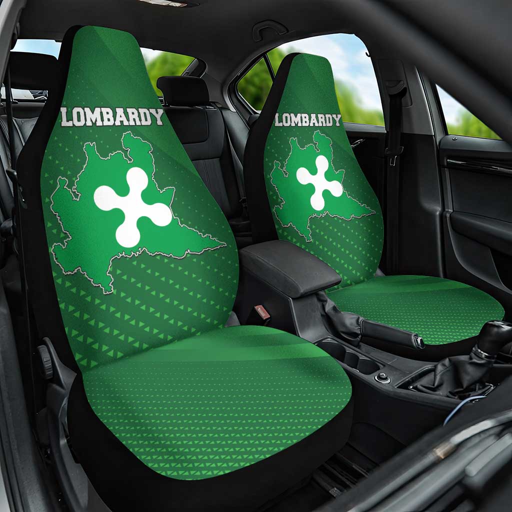 Italy Lombardy Car Seat Cover Map With Flag Style - Wonder Print Shop