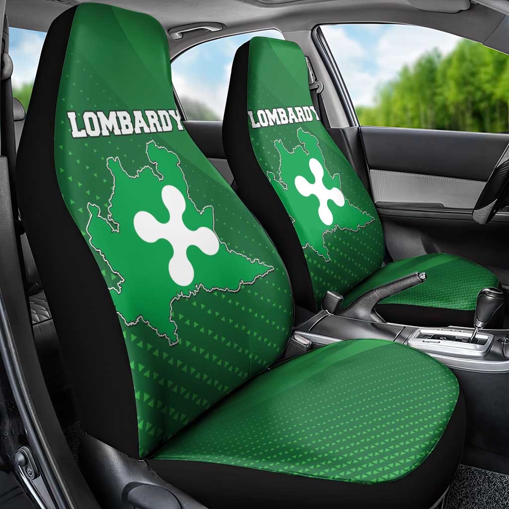 Italy Lombardy Car Seat Cover Map With Flag Style - Wonder Print Shop