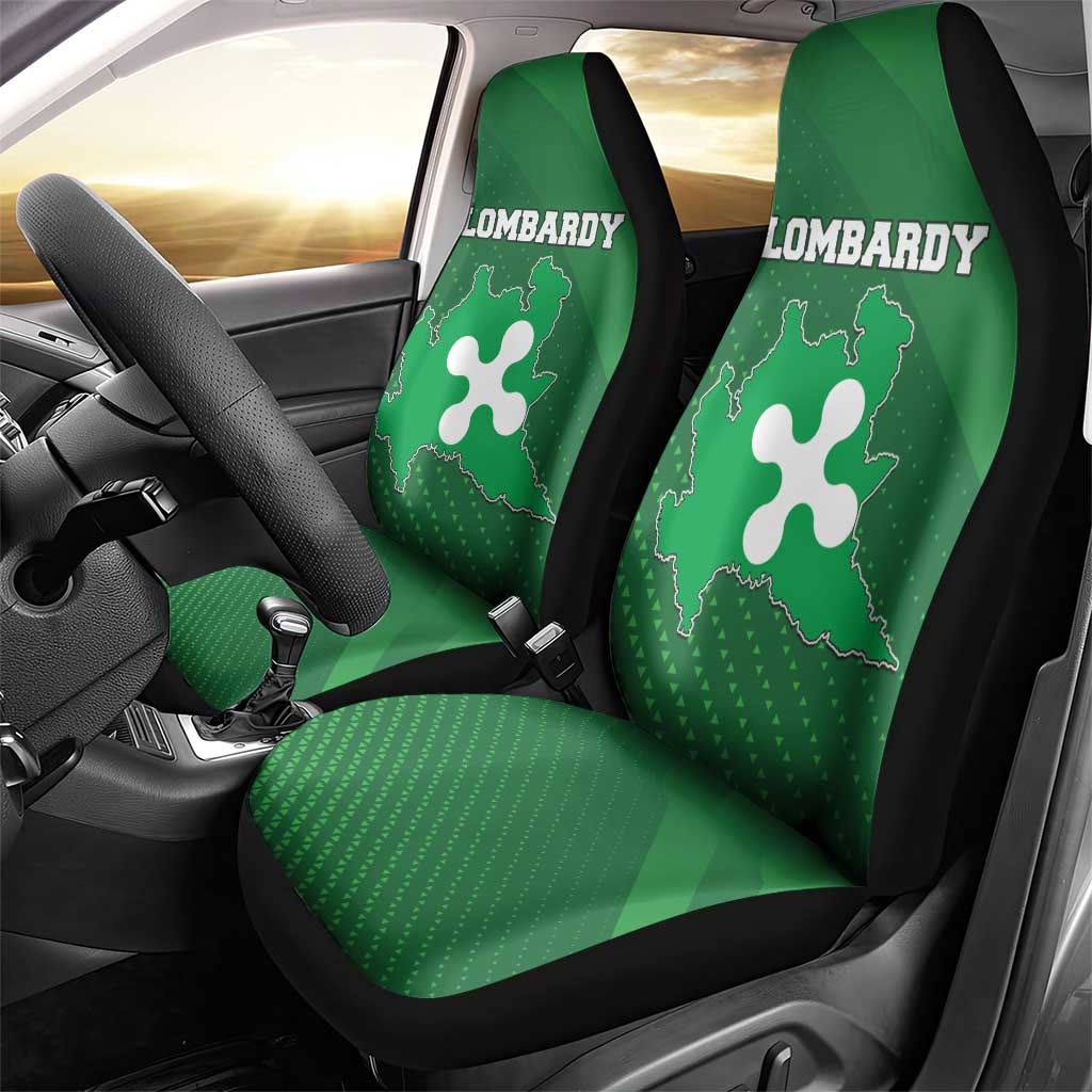 Italy Lombardy Car Seat Cover Map With Flag Style - Wonder Print Shop