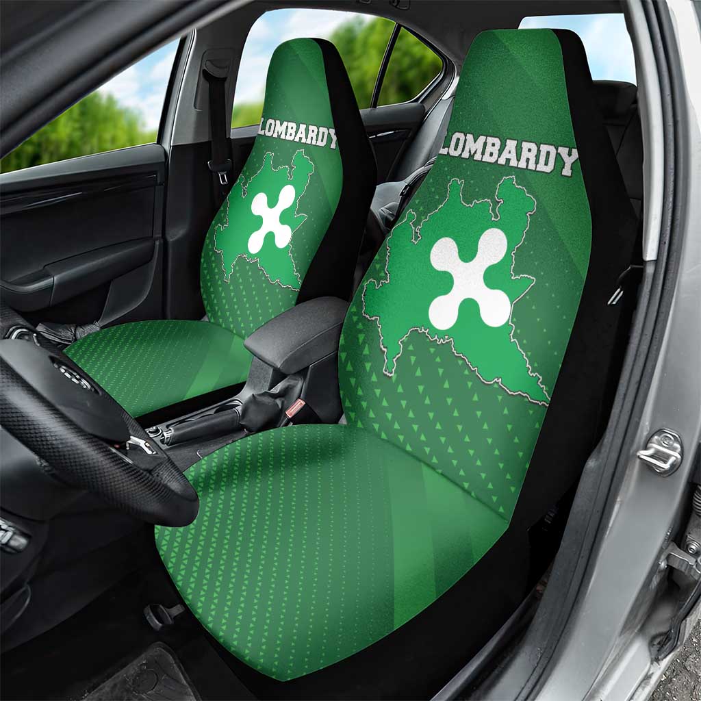 Italy Lombardy Car Seat Cover Map With Flag Style - Wonder Print Shop