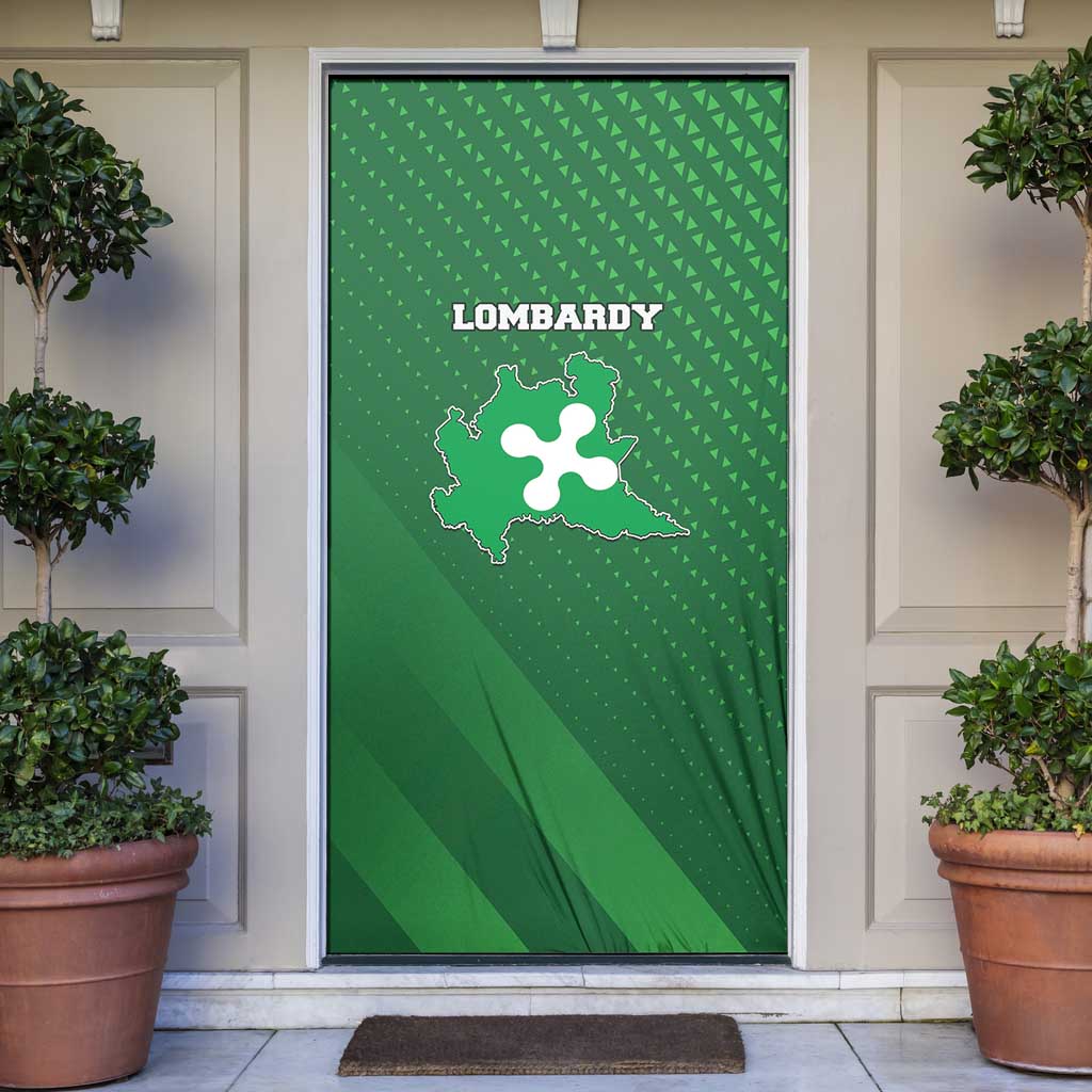 Italy Lombardy Door Cover Map With Flag Style - Wonder Print Shop