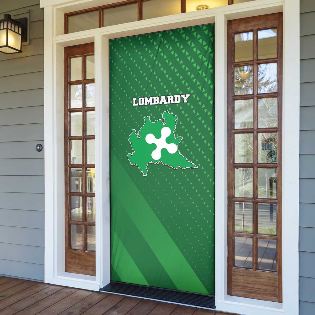 Italy Lombardy Door Cover Map With Flag Style - Wonder Print Shop