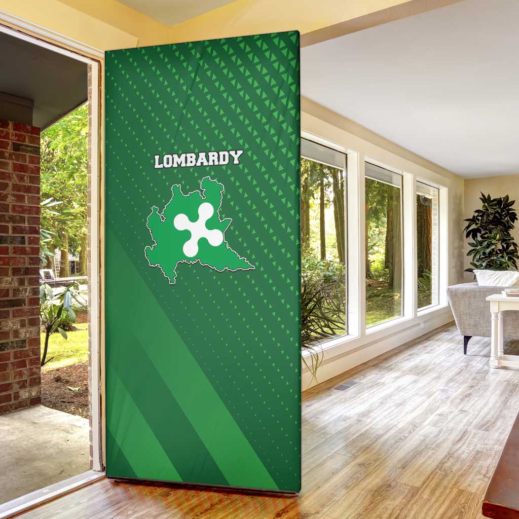 Italy Lombardy Door Cover Map With Flag Style - Wonder Print Shop