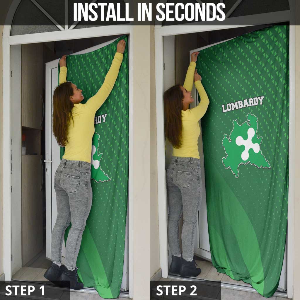 Italy Lombardy Door Cover Map With Flag Style - Wonder Print Shop