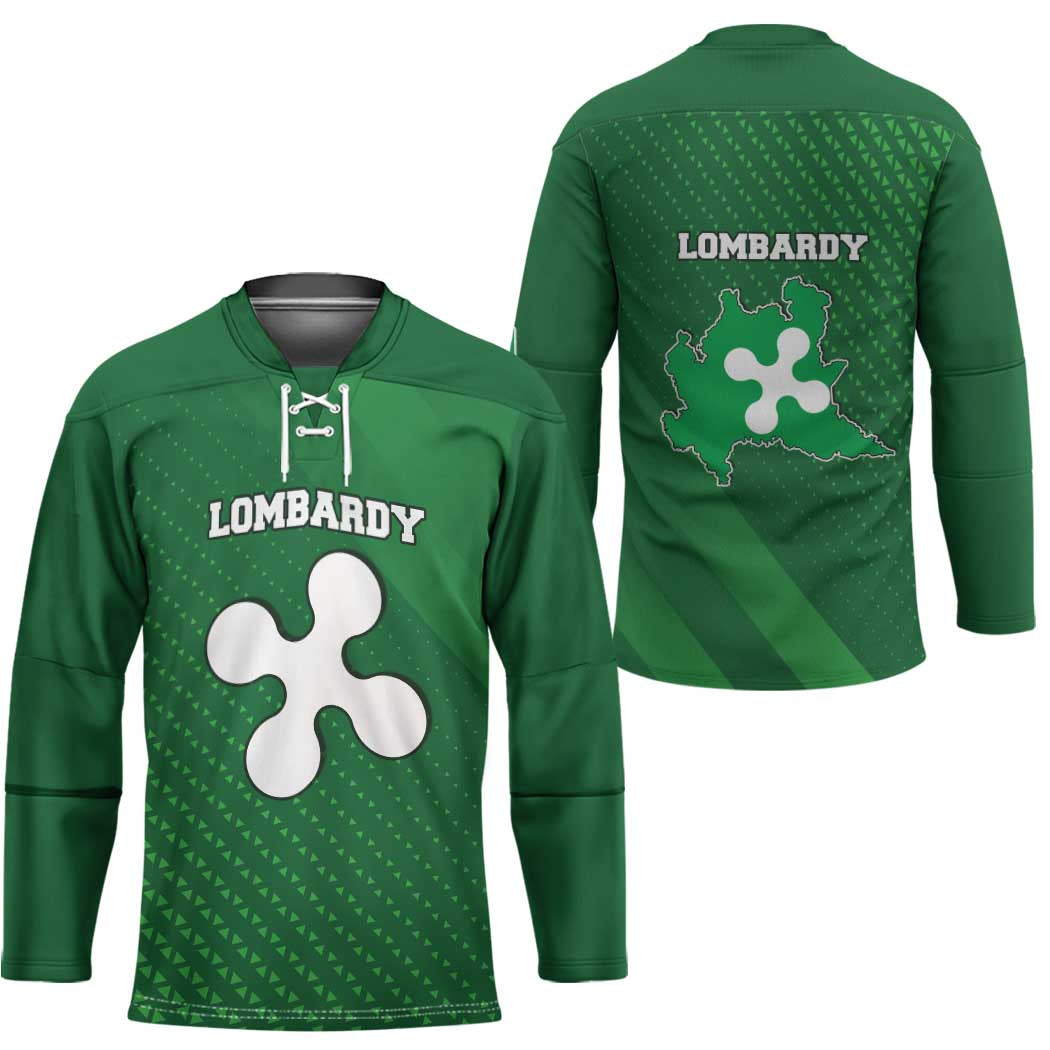 Italy Lombardy Hockey Jersey Map With Flag Style - Wonder Print Shop