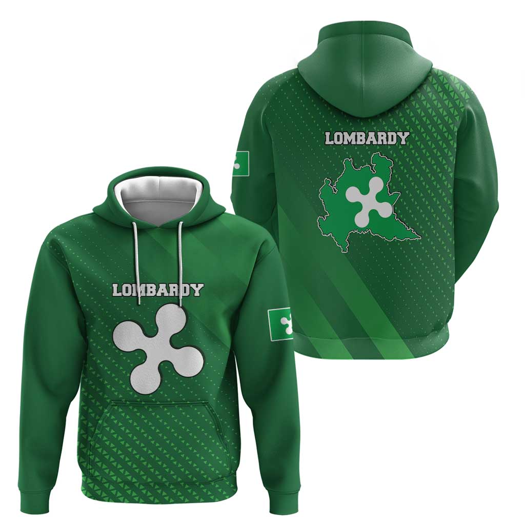 Italy Lombardy Hoodie Map With Flag Style - Wonder Print Shop