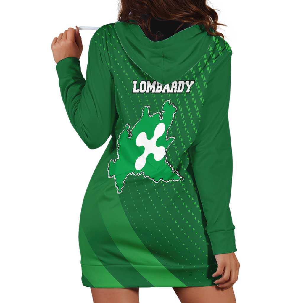 Italy Lombardy Hoodie Dress Map With Flag Style - Wonder Print Shop