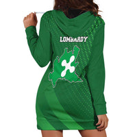 Italy Lombardy Hoodie Dress Map With Flag Style - Wonder Print Shop