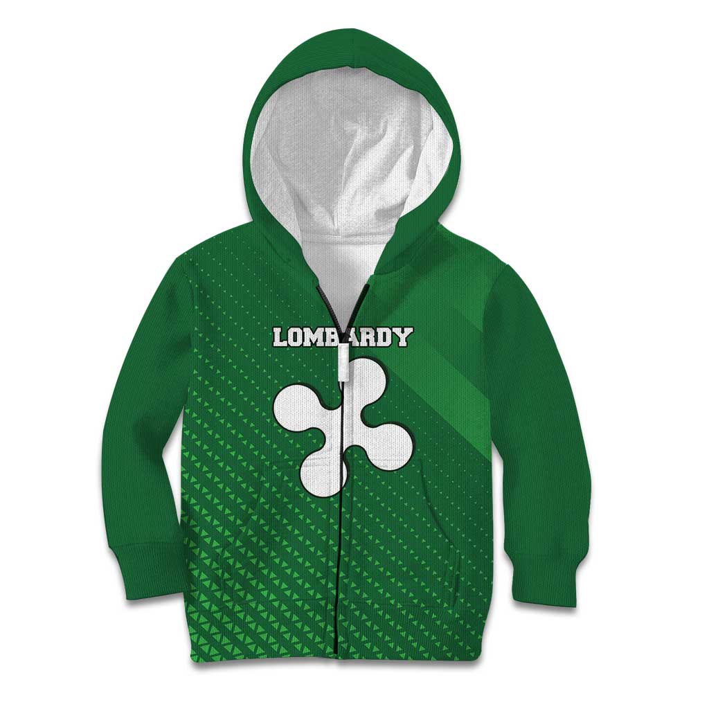 Italy Lombardy Kid Hoodie Map With Flag Style - Wonder Print Shop