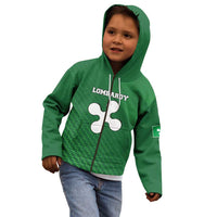 Italy Lombardy Kid Hoodie Map With Flag Style - Wonder Print Shop