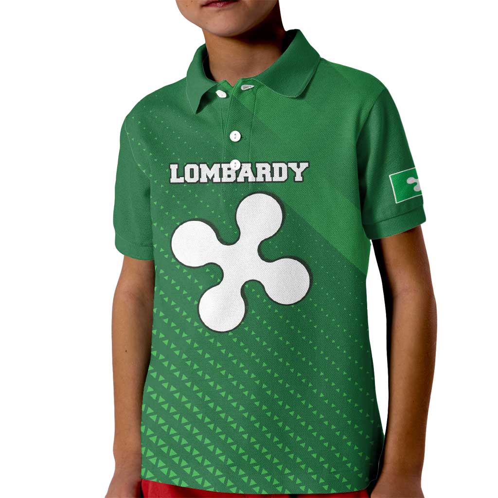 Italy Lombardy Kid Polo Shirt Map With Flag Style - Wonder Print Shop