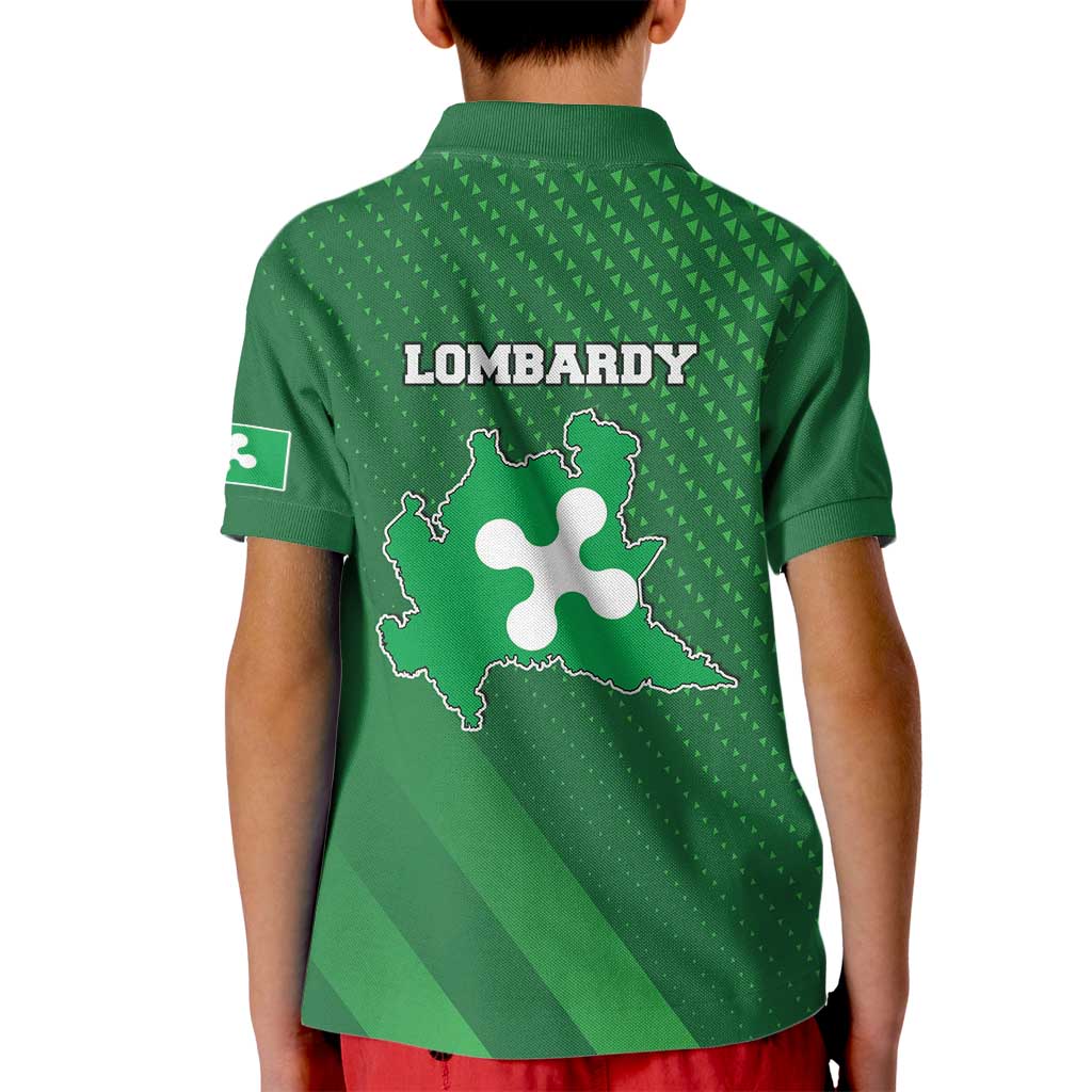 Italy Lombardy Kid Polo Shirt Map With Flag Style - Wonder Print Shop