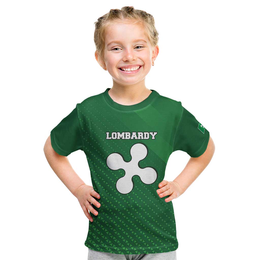 Italy Lombardy Kid T Shirt Map With Flag Style - Wonder Print Shop
