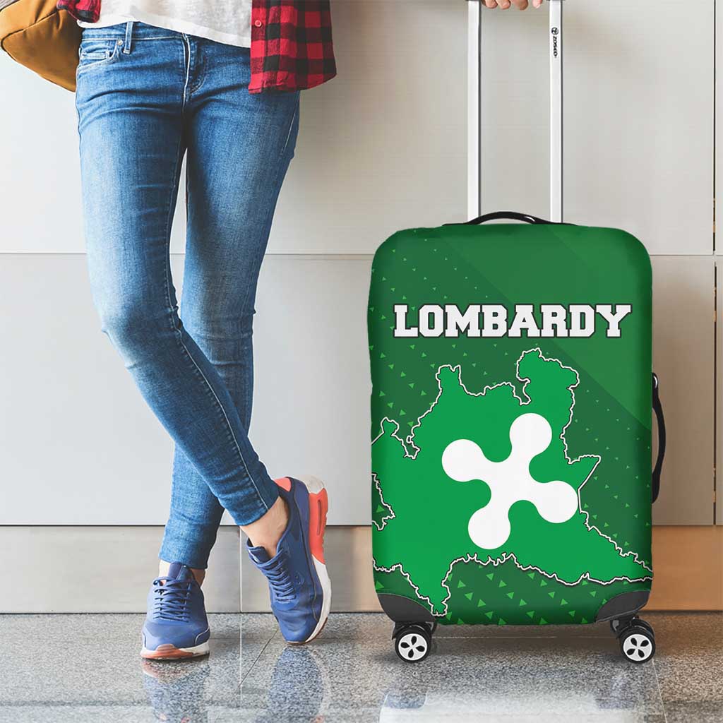 Italy Lombardy Luggage Cover Map With Flag Style - Wonder Print Shop