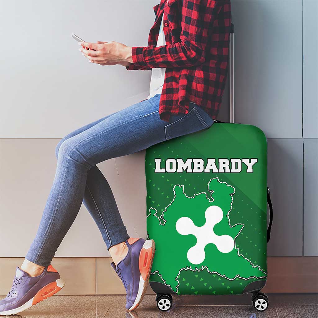 Italy Lombardy Luggage Cover Map With Flag Style - Wonder Print Shop