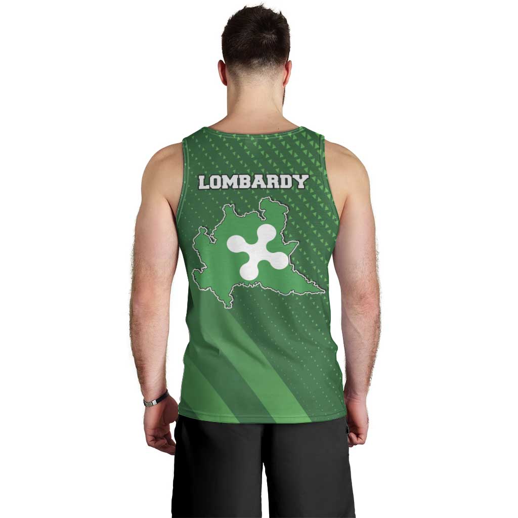 Italy Lombardy Men Tank Top Map With Flag Style - Wonder Print Shop