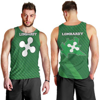 Italy Lombardy Men Tank Top Map With Flag Style - Wonder Print Shop